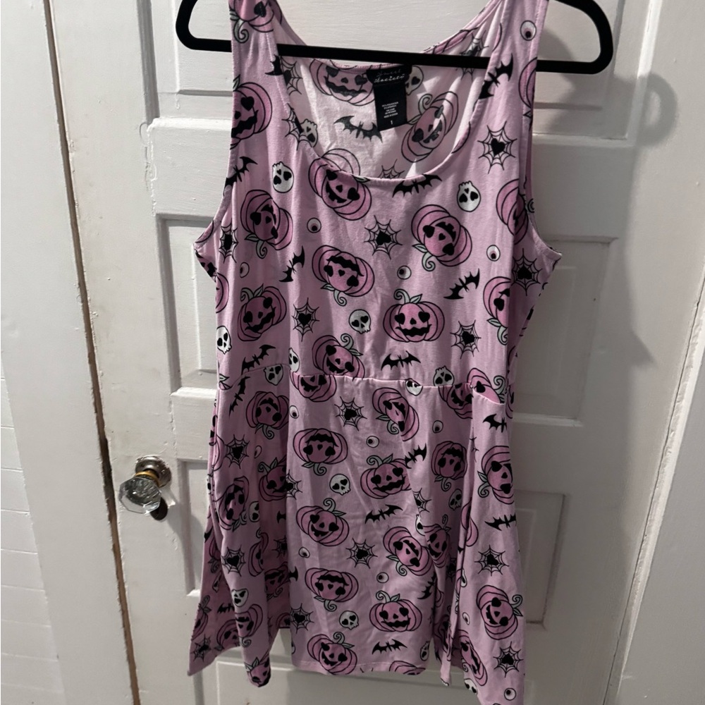 Pink Halloween Print Maxi Dress